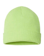 Atlantis Headwear Sustainable Rib Cuffed Beanie - Acid Green