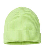 Atlantis Headwear Sustainable Fine Rib Cuffed Beanie - Acid Green