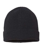 Atlantis Headwear Sustainable Fine Rib Cuffed Beanie - Black