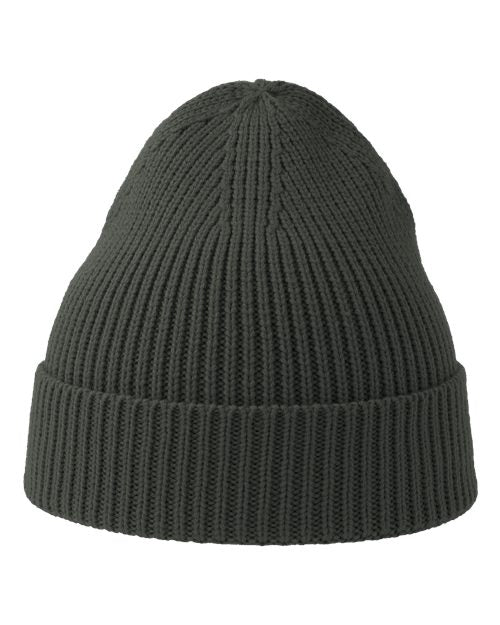 Atlantis Headwear Sustainable Fine Rib Cuffed Beanie - Dark Grey