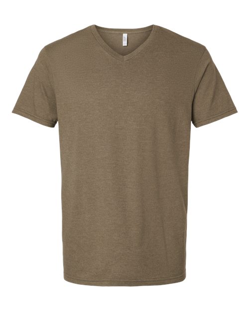 American Apparel Unisex CVC V-Neck Tee - Heather Army