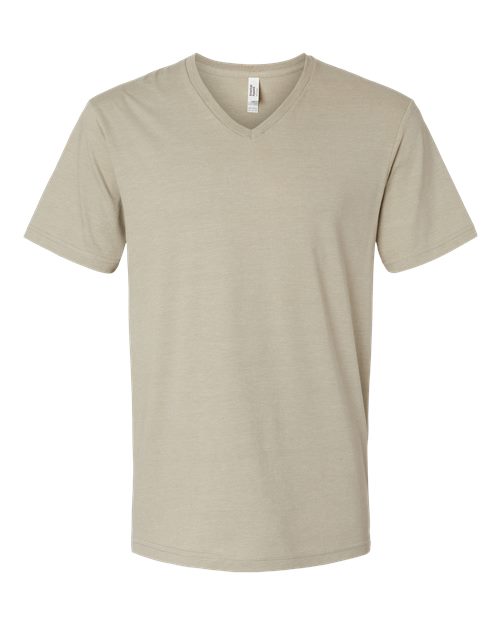 American Apparel Unisex CVC V-Neck Tee - Heather Khaki