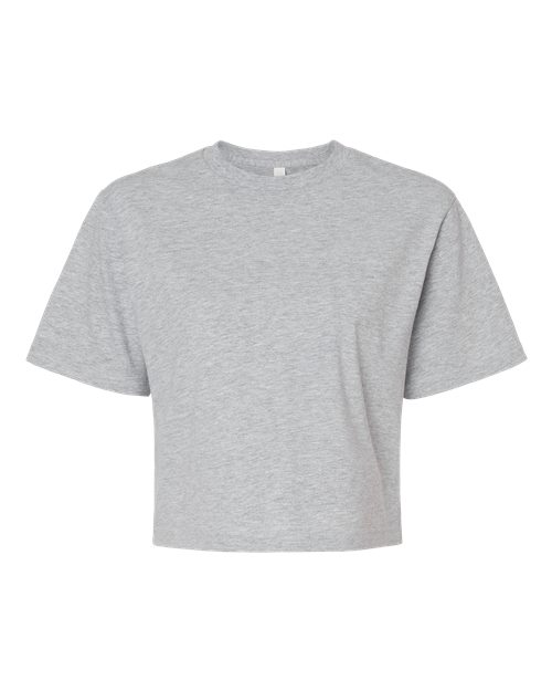 American Apparel Women's Fine Jersey Mid-Length Boxy Tee - Heather Grey