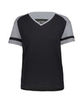 Augusta Sportswear Women's Triblend Fanatic 2.0 V-Neck T-Shirt - Black/ Grey Heather