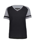 Augusta Sportswear Women's Triblend Fanatic 2.0 V-Neck T-Shirt - Black/ Grey Heather