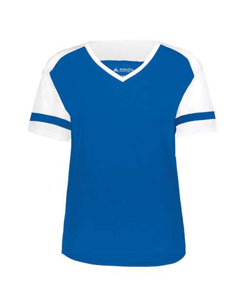 Augusta Sportswear Women's Triblend Fanatic 2.0 V-Neck T-Shirt - Royal/ White