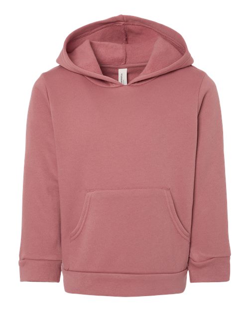 BELLA + CANVAS Toddler Sponge Fleece Pullover Hoodie Sweatshirt - Mauve