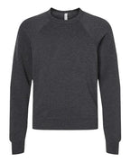 BELLA + CANVAS Youth Sponge Fleece Crewneck Sweatshirt - Dark Grey Heather