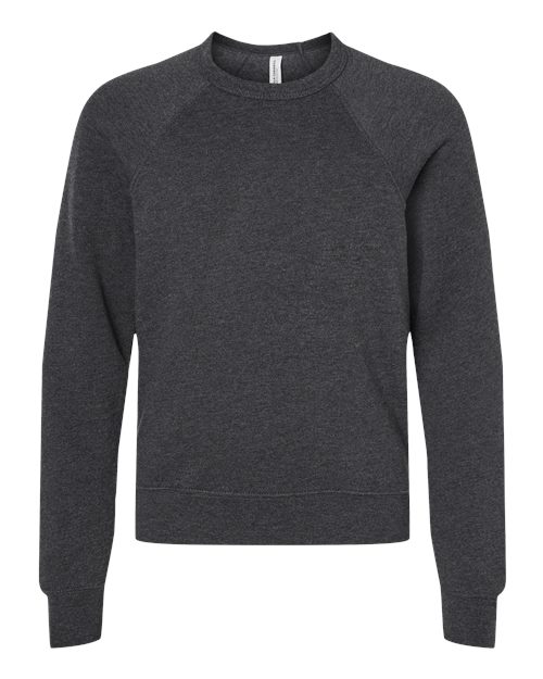 BELLA + CANVAS Youth Sponge Fleece Crewneck Sweatshirt - Dark Grey Heather