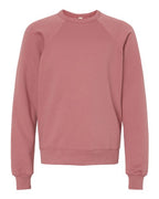 BELLA + CANVAS Youth Sponge Fleece Crewneck Sweatshirt - Mauve