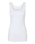 BELLA + CANVAS Women's Micro Rib Tank - Solid White Blend