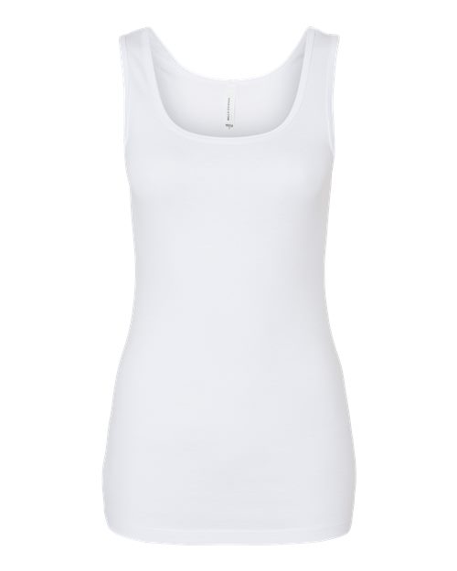BELLA + CANVAS Women's Micro Rib Tank - Solid White Blend