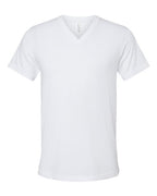 BELLA + CANVAS Unisex Heather CVC V-Neck Tee - Solid White Blend