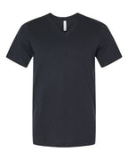 BELLA + CANVAS Unisex Heather CVC V-Neck Tee - Solid Black Blend