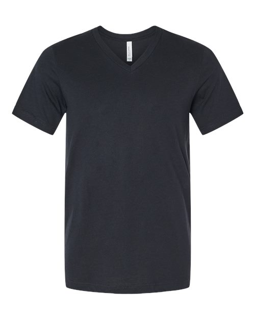 BELLA + CANVAS Unisex Heather CVC V-Neck Tee - Solid Black Blend
