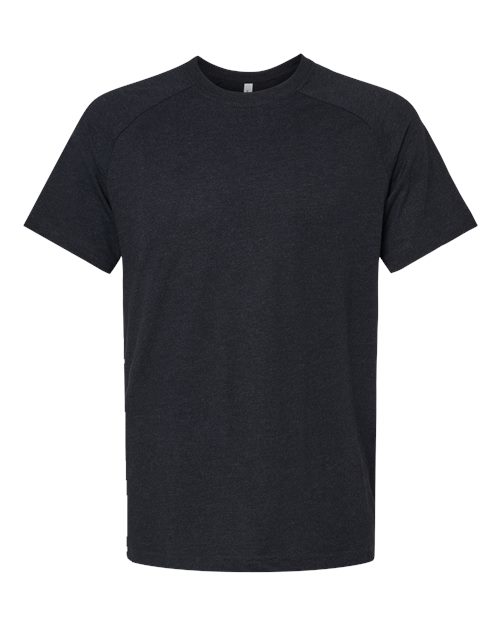 BELLA + CANVAS Men's Heather CVC Raglan Tee - Black Heather