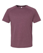 BELLA + CANVAS Men's Heather CVC Raglan Tee - Heather Maroon