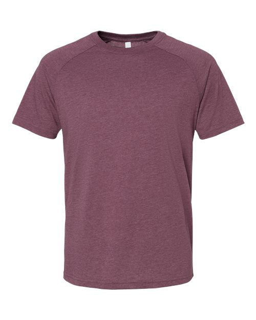 BELLA + CANVAS Men's Heather CVC Raglan Tee - Heather Maroon