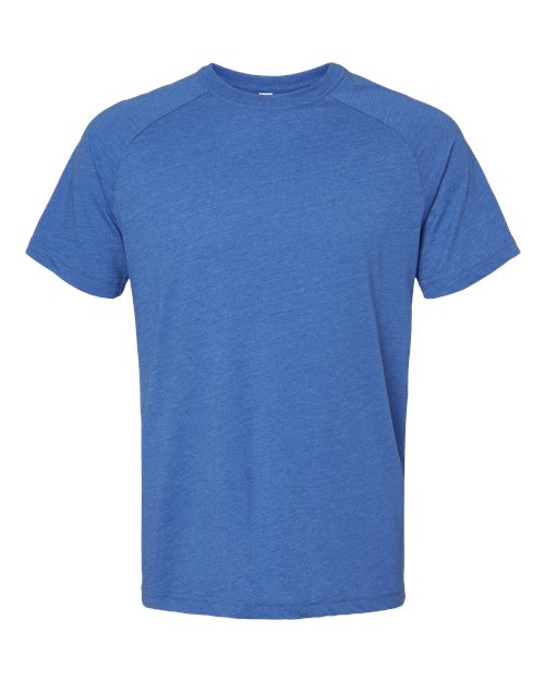 BELLA + CANVAS Men's Heather CVC Raglan Tee - Heather True Royal