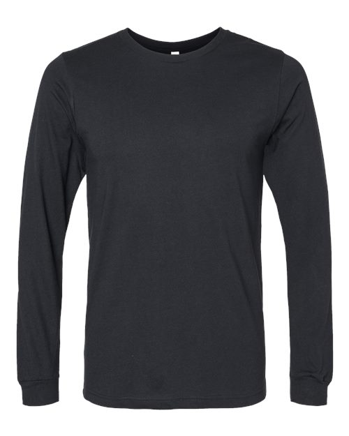 BELLA + CANVAS Heather CVC Long Sleeve Tee (Part 3 of 3) - Solid Black Blend