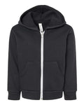 BELLA + CANVAS Toddler Sponge Fleece Full-Zip Hoodie Sweatshirt - Black