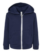 BELLA + CANVAS Toddler Sponge Fleece Full-Zip Hoodie Sweatshirt - Navy