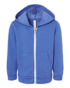 BELLA + CANVAS Toddler Sponge Fleece Full-Zip Hoodie Sweatshirt - Heather True Royal