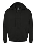 BELLA + CANVAS Unisex Sponge Fleece DTM Full-Zip Hoodie Sweatshirt - Black
