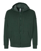 BELLA + CANVAS Unisex Sponge Fleece DTM Full-Zip Hoodie Sweatshirt - Heather Forest