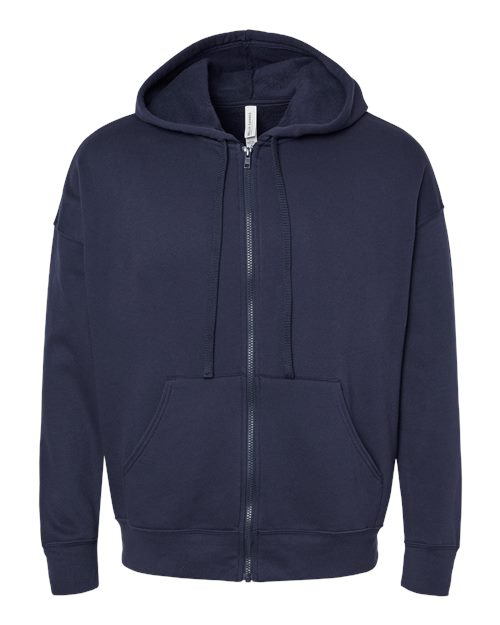 BELLA + CANVAS Unisex Sponge Fleece DTM Full-Zip Hoodie Sweatshirt - Navy