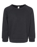 BELLA + CANVAS Toddler Sponge Fleece Raglan Crewneck Sweatshirt - Black
