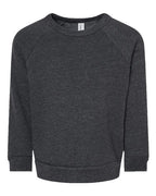 BELLA + CANVAS Toddler Sponge Fleece Raglan Crewneck Sweatshirt - Dark Grey Heather