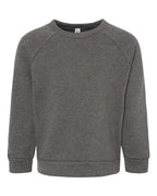 BELLA + CANVAS Toddler Sponge Fleece Raglan Crewneck Sweatshirt - Deep Heather