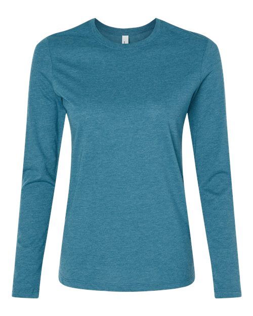 BELLA + CANVAS Women’s Jersey Long Sleeve Tee - Heather Deep Teal