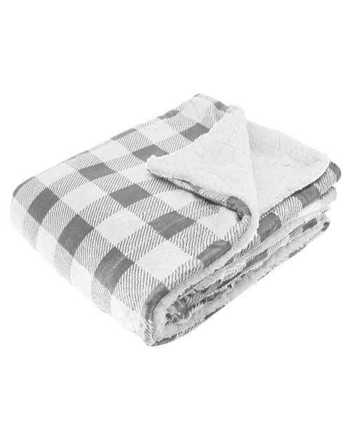 Alpine Fleece Micro Mink Sherpa Blanket - Grey Buffalo
