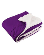 Alpine Fleece Micro Mink Sherpa Blanket - Plum
