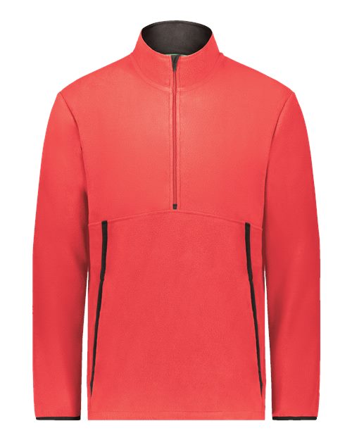 Augusta Sportswear Youth Eco Revive™ Polar Fleece Quarter-Zip Pullover - Scarlet