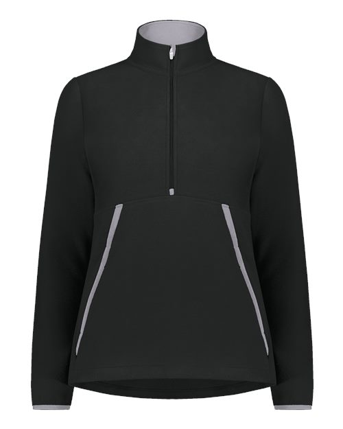 Augusta Sportswear Women's Eco Revive™ Polar Fleece Quarter-Zip Pullover - Black