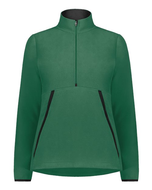 Augusta Sportswear Women's Eco Revive™ Polar Fleece Quarter-Zip Pullover - Dark Green