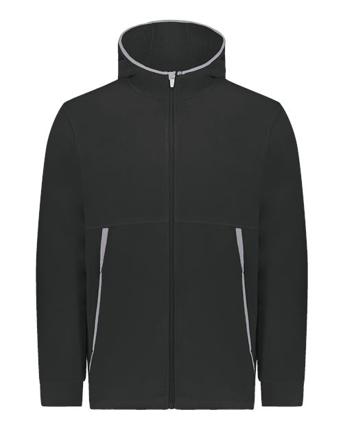 Augusta Sportswear Unisex Eco Revive™ Polar Fleece Hooded Full-Zip Jacket - Black
