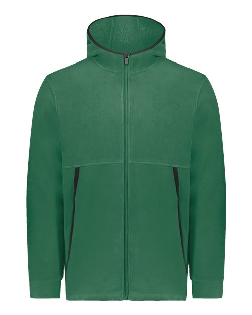 Augusta Sportswear Unisex Eco Revive™ Polar Fleece Hooded Full-Zip Jacket - Dark Green