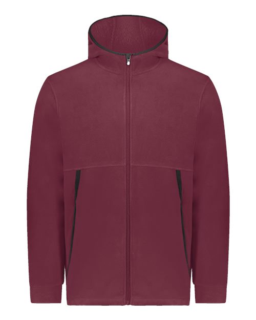 Augusta Sportswear Unisex Eco Revive™ Polar Fleece Hooded Full-Zip Jacket - Maroon