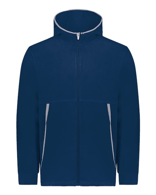 Augusta Sportswear Unisex Eco Revive™ Polar Fleece Hooded Full-Zip Jacket - Navy