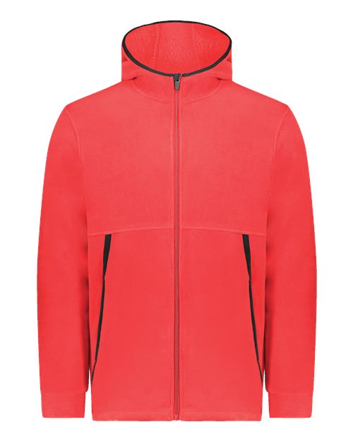 Augusta Sportswear Youth Eco Revive™ Polar Fleece Hooded Full-Zip Jacket - Scarlet