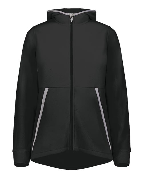 Augusta Sportswear Women's Eco Revive™ Polar Fleece Hooded Full-Zip Jacket - Black