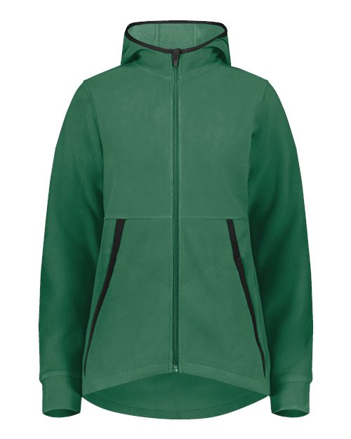 Augusta Sportswear Women's Eco Revive™ Polar Fleece Hooded Full-Zip Jacket - Dark Green
