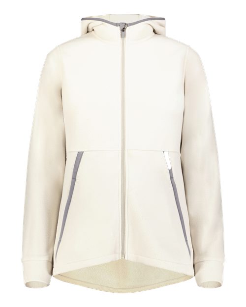 Augusta Sportswear Women's Eco Revive™ Polar Fleece Hooded Full-Zip Jacket - Oyster