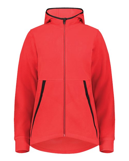 Augusta Sportswear Women's Eco Revive™ Polar Fleece Hooded Full-Zip Jacket - Scarlet