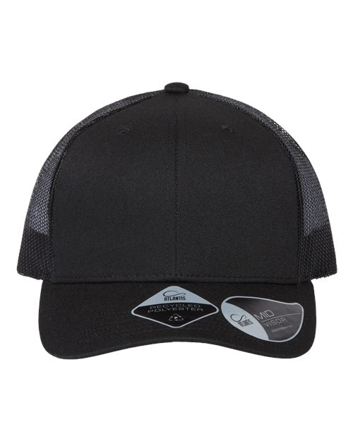 Atlantis Headwear Sustainable Trucker Cap - Black/ Black