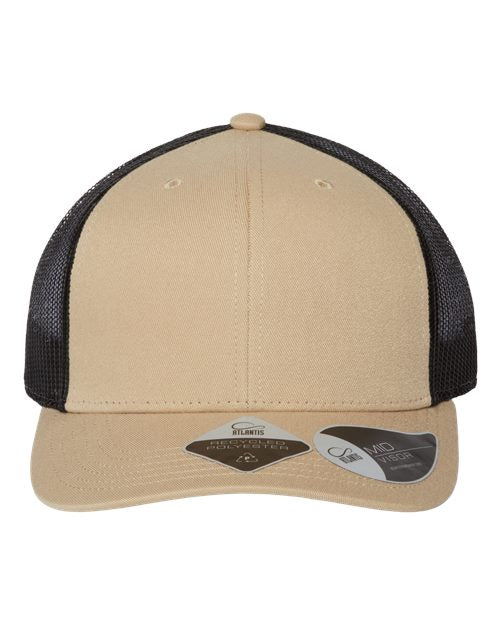 Atlantis Headwear Sustainable Trucker Cap - Khaki/ Black